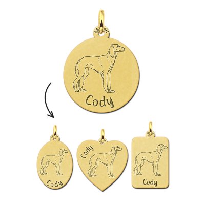 Gouden hondenras ketting Saluki - Perzische windhond 
