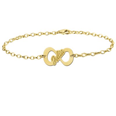 Gouden infinity armband met naam
