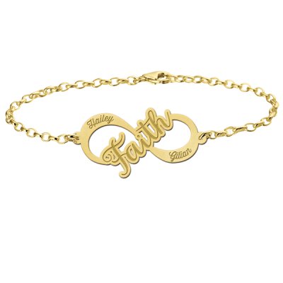 Gouden infinity armband "Faith"