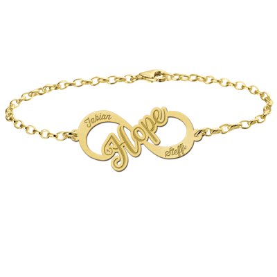 Gouden infinity armband "Hope"