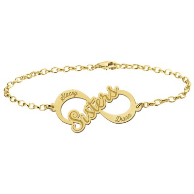 Gouden infinity armband "Sisters"