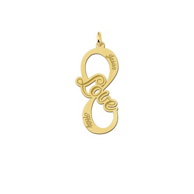 Gouden infinity hanger love