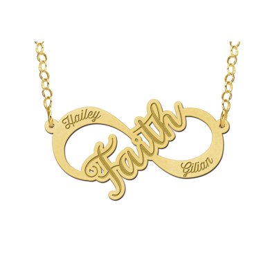 Gouden infinity ketting faith