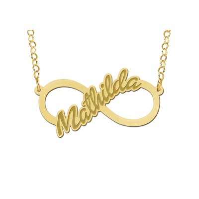 Gouden Infinity ketting met geschreven naam