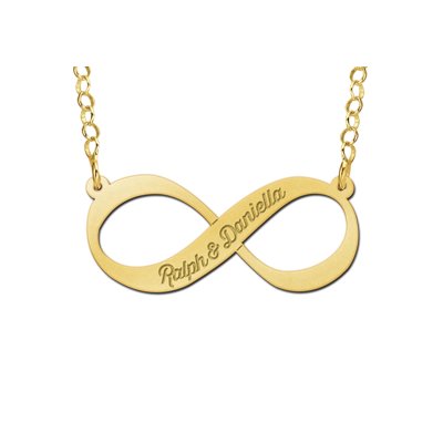 Gouden infinity ketting met namen 
