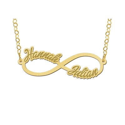 gouden Infinity ketting met twee namen 