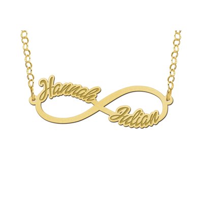 gouden Infinity ketting met twee namen