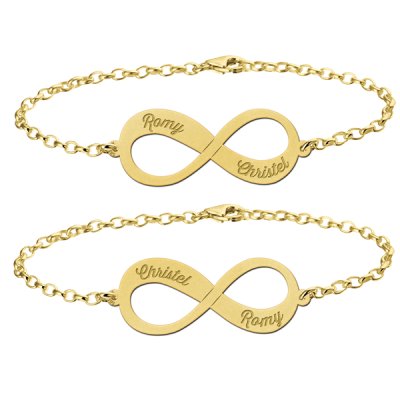 Gouden infinity set met twee namen