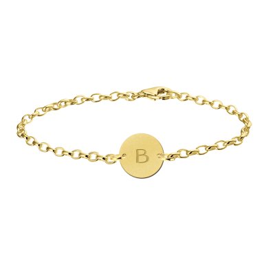 Gouden initial armband rond