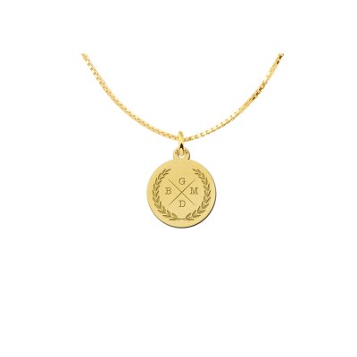 Gouden initialen ketting met vier letters