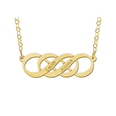 Gouden ketting dubbel infinity symbool