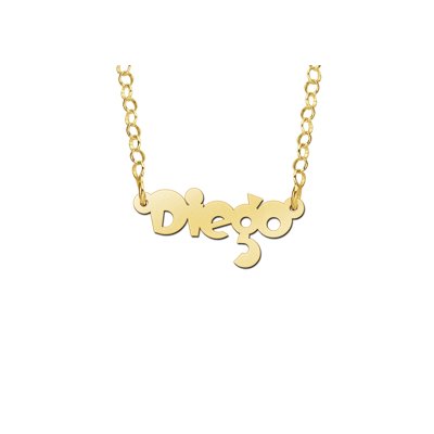 Gouden kinder naamketting model Diego