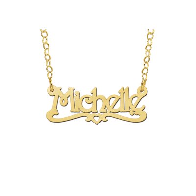 Gouden kinder naamketting model Michelle