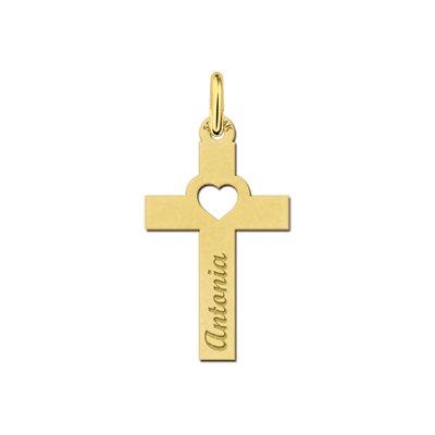 Gouden kruis met naam 
