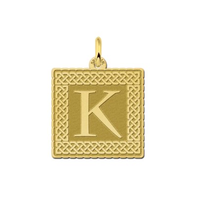Gouden letter ketting vierkant