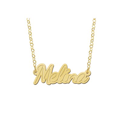 Gouden naam ketting model Melina 