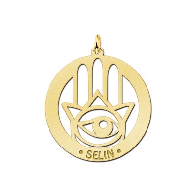 Gouden naamhanger Hamsa Hand