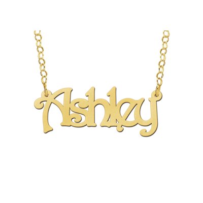 Gouden naamketting model Ashley