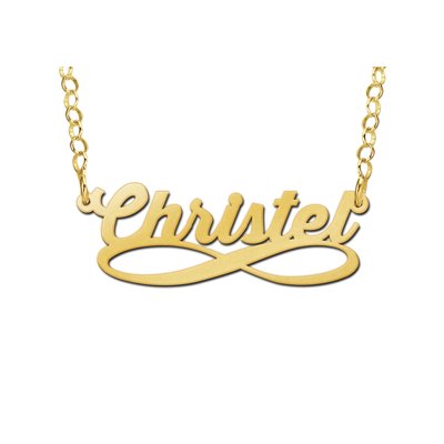 Gouden naamketting model infinity