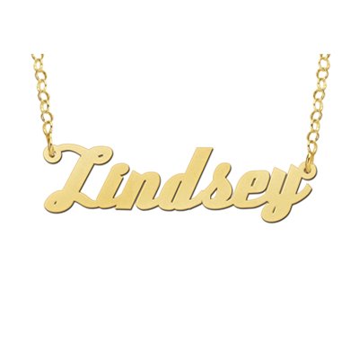 Gouden naamketting model Lindsey