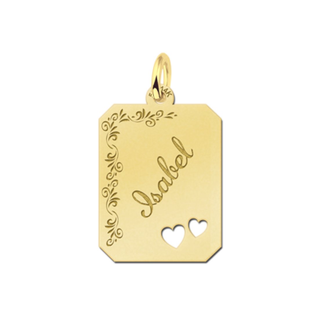 creatief charme markeerstift Gouden naamplaatje voor aan je ketting / Anny van Buul Juweliers Sieraden