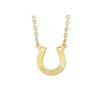 Gouden paarden ketting met naam