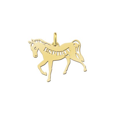 Gouden paarden sieraad met naam