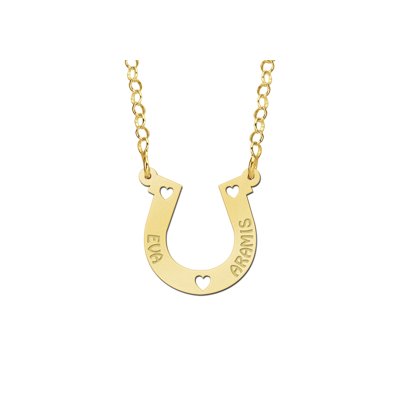 Gouden paardenketting met hoefijzer