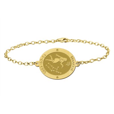 Gouden sterrenbeeld armband ovaal Maagd