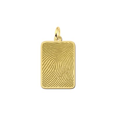 Gouden vingerafdruk sieraad dogtag 