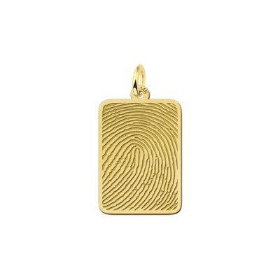 Gouden vingerafdruk sieraad dogtag