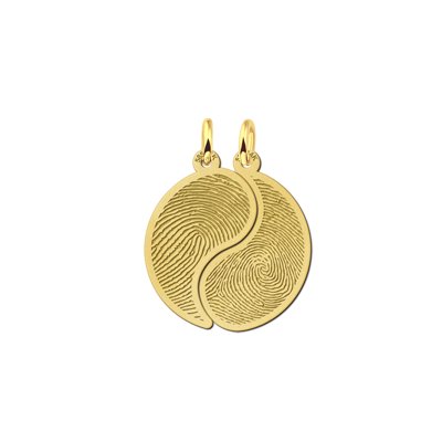 Gouden vingerafdruk vriendschapsketting Yin Yang