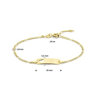 Graveerarmband hart plaat 5,3 mm 15,5 - 19 cm