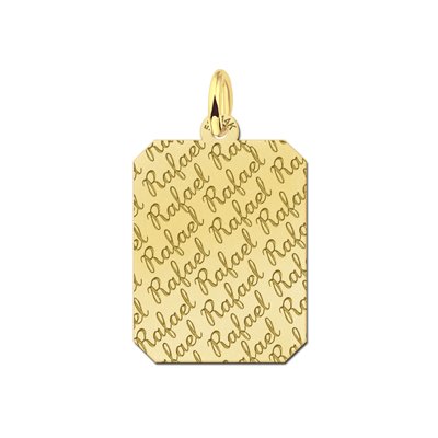 Hanger van goud met naamgravure 