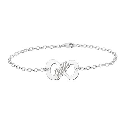 Infinity armband van zilver met naam