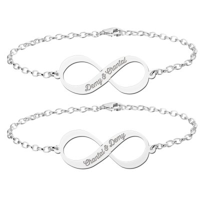 Infinity armbanden set van zilver