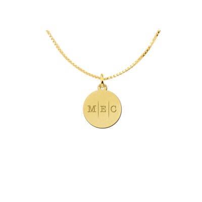 Initial ketting van goud met drie letters