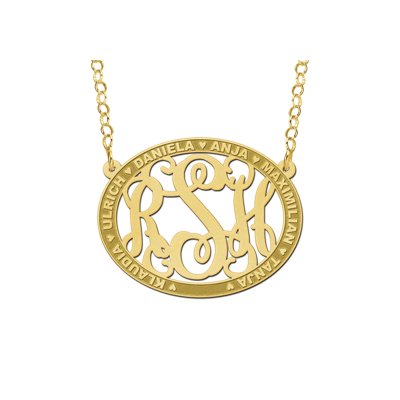 Initialen ketting goud met namen