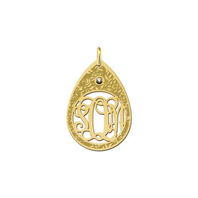 Initialen monogram hanger druppel