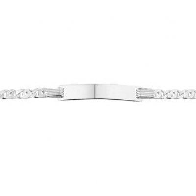 ARMBAND ZILVER MET GRAVEERPLAAT