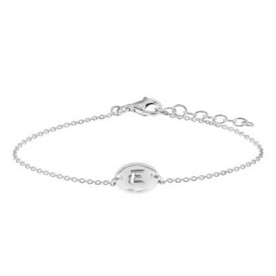 Zilveren Letter Armband E