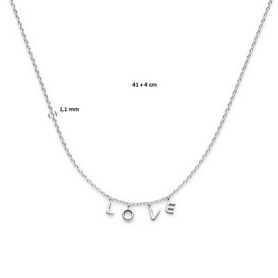 Collier love 41 + 4 cm