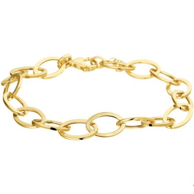 Gouden schakel armband 18,5cm ovaal