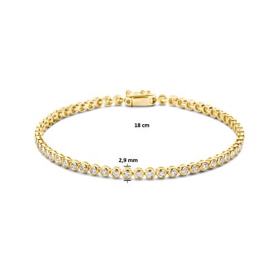 14kt. Geelgouden Tennisarmband diamant, 1ct. G/Si