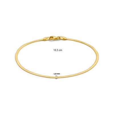 Geelgouden armband, 18.5cm, plat 1,8 mm