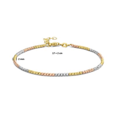 Armband bolletjes gediamanteerd 2,0 mm 17 + 2 cm