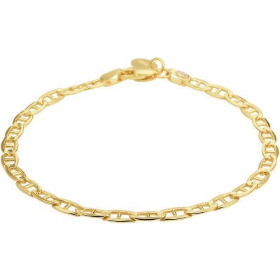 ARMBAND ANKERSCHAKEL - GOUD MET ZILVEREN KERN 21CM