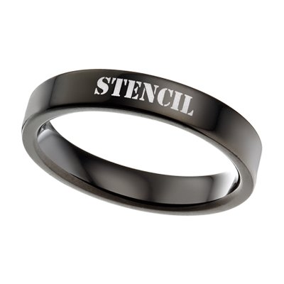 Ring met tekst zwart staal 4mm