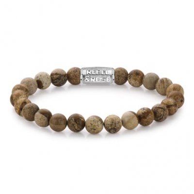 Rebel & Rose armband 'Woodstock - 8mm' - maat M 