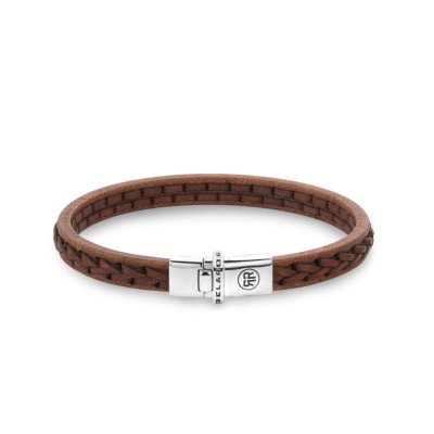 Rebel en Rose armband, Single Stranded Cognac L